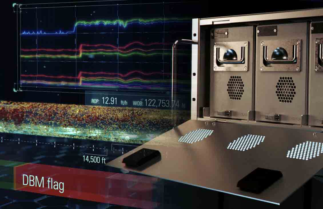 Colorful image from the PureFlex surface fluids logging while-drilling service animation