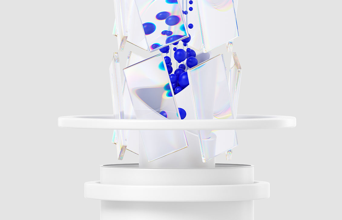 closer look of a 3D Abstract Hero image for Methane Elimination Solution